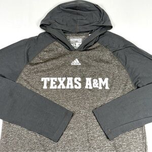 adidas Texas A&M Gray & Black Hooded Sweatshirt